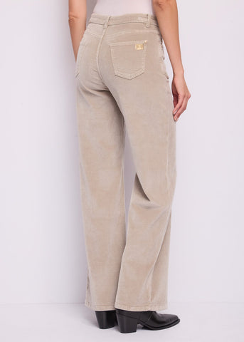 Pantaloni wide leg da donna in velluto di cotone