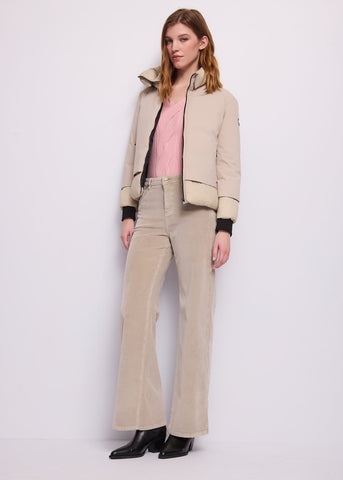 Pantaloni wide leg da donna in velluto di cotone