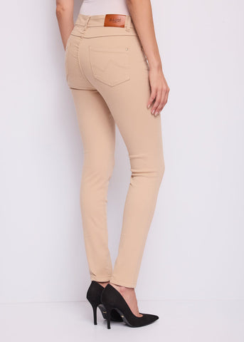 Pantaloni da donna a vita alta in twill