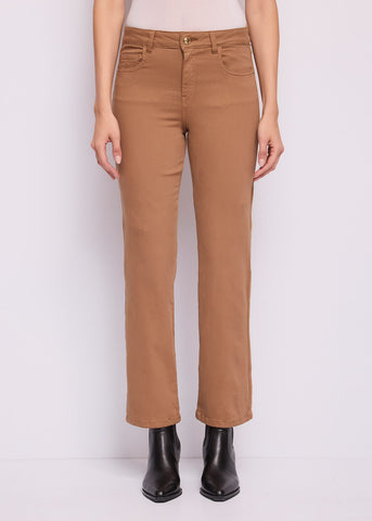 Pantaloni straight da donna in twill