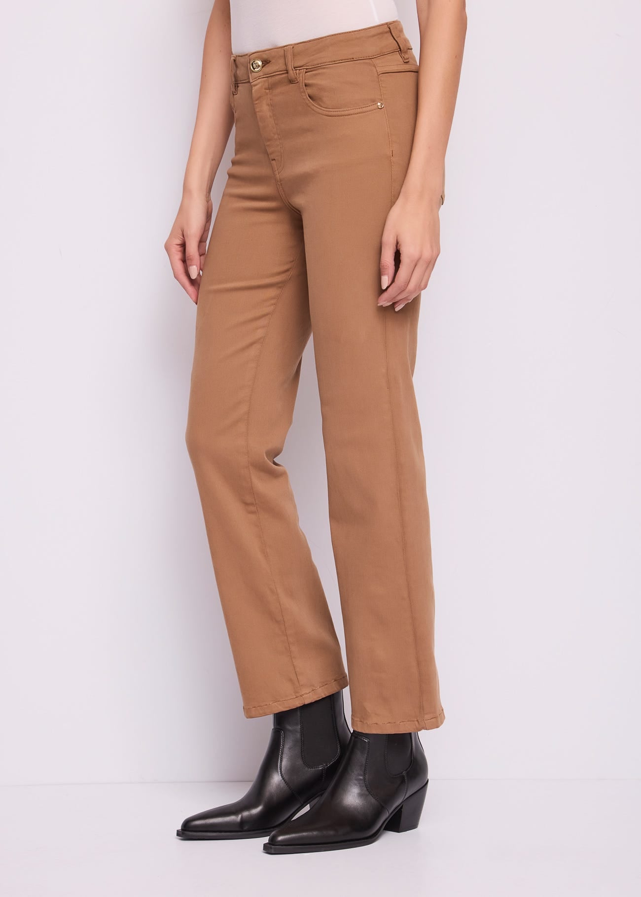 Pantaloni straight da donna in twill