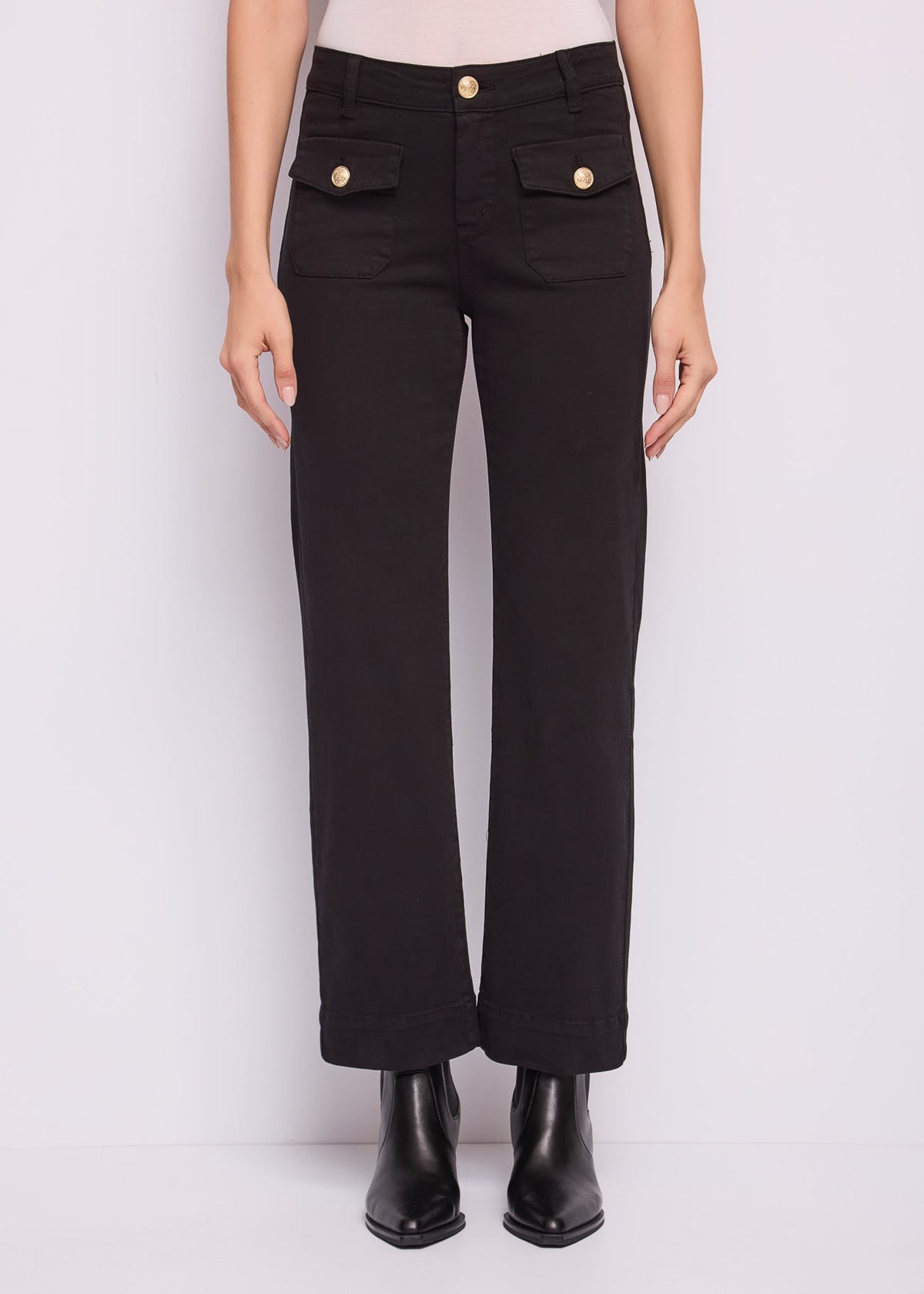 Pantaloni straight da donna in twill