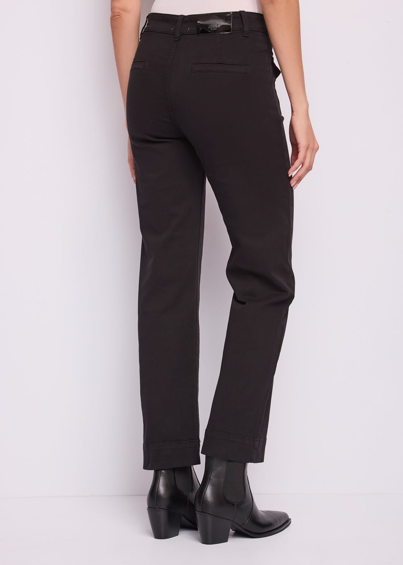Pantaloni straight da donna in twill