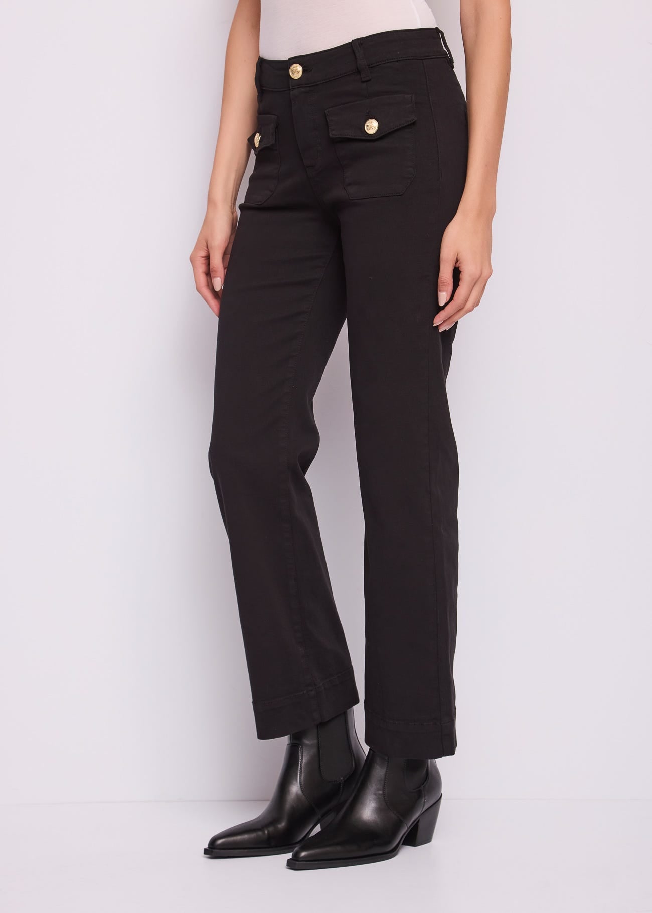 Pantaloni straight da donna in twill