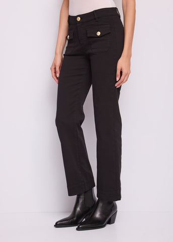 Pantaloni straight da donna in twill