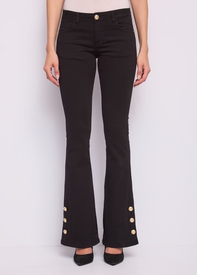 Pantaloni flare da donna in twill - Gaudì - fronte