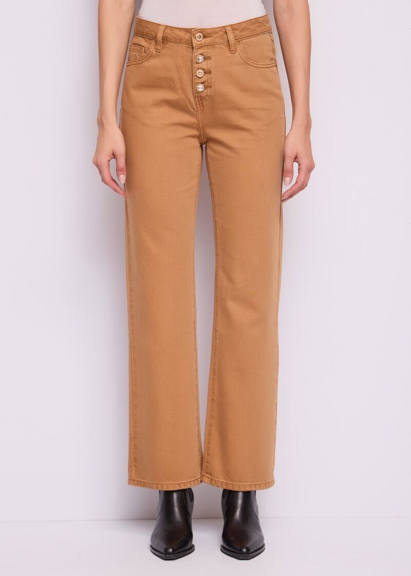 Pantaloni straight da donna con bottoni - Gaudì - fronte
