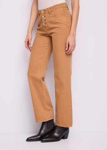 Pantaloni straight da donna con bottoni - Gaudì - laterale