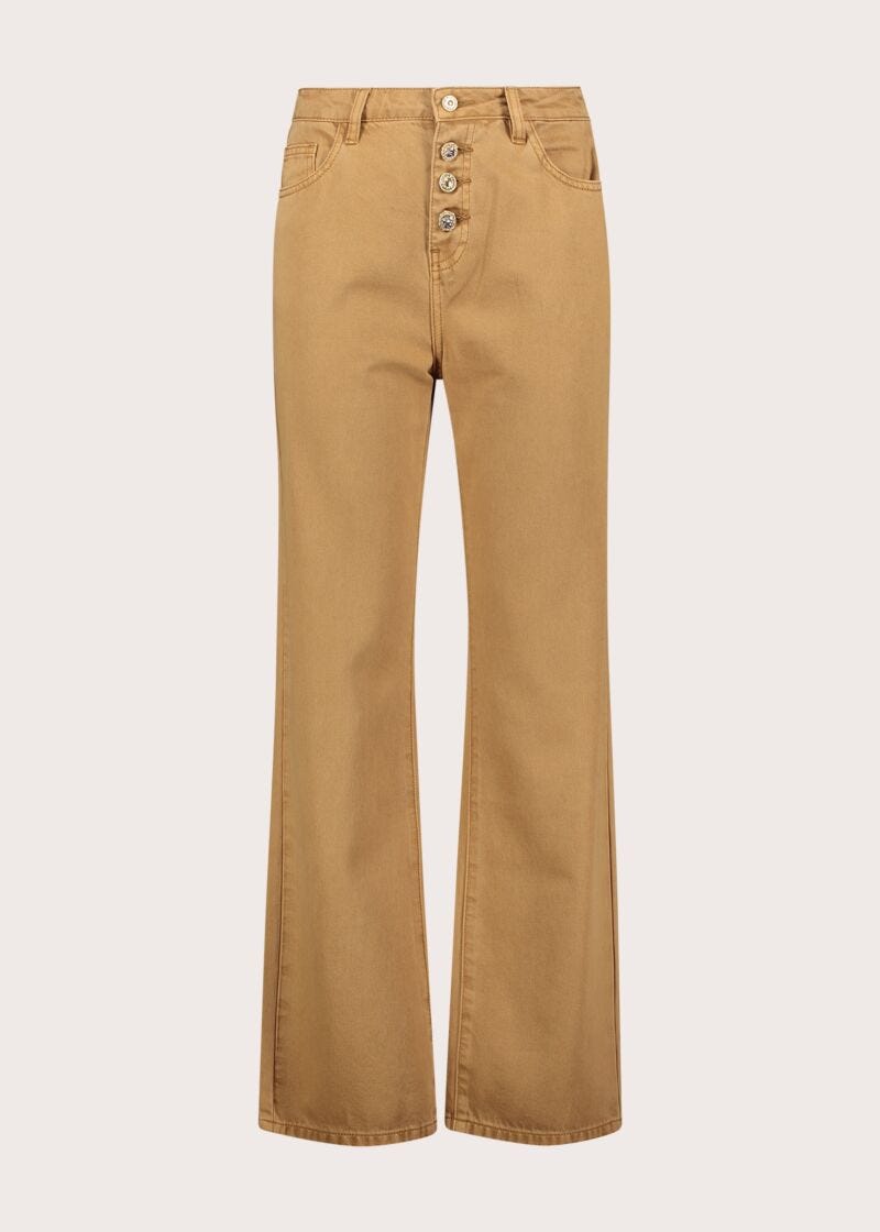 Pantaloni straight da donna con bottoni - Gaudì - retro