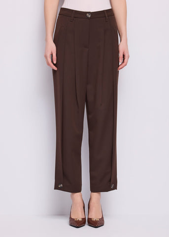 Pantaloni cropped da donna con pinces