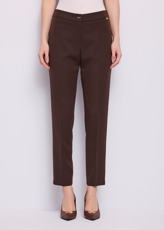 Pantaloni cropped da donna con piega