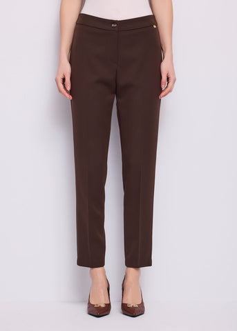Pantaloni cropped da donna con piega