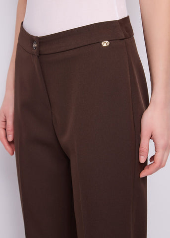 Pantaloni cropped da donna con piega