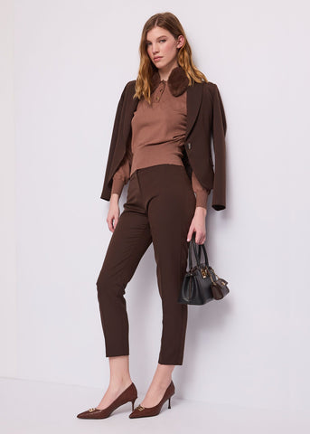 Pantaloni cropped da donna con piega