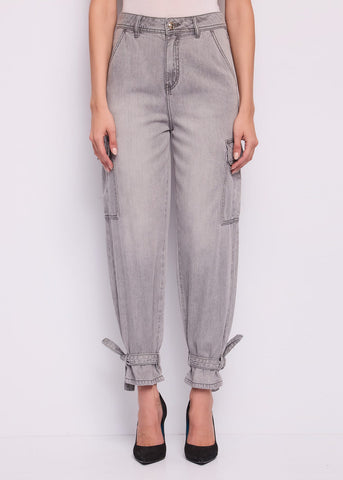Jeans cargo da donna in cotone used