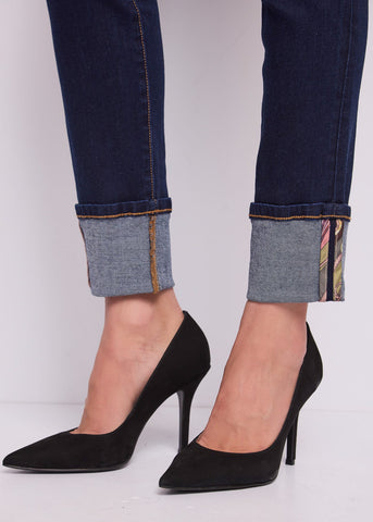 Jeans skinny da donna con foulard
