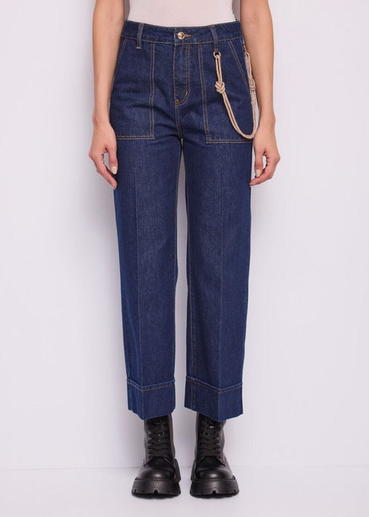 Jeans cropped da donna con piega e risvolto - Gaudì - fronte