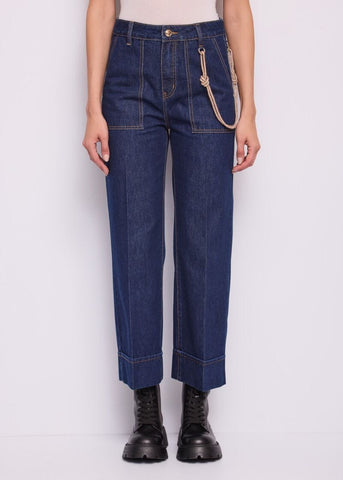 Jeans cropped da donna con piega e risvolto - Gaudì - fronte