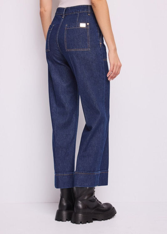 Jeans cropped da donna con piega e risvolto - Gaudì - dettaglio