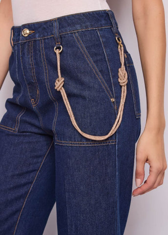 Jeans cropped da donna con piega e risvolto - Gaudì - retro