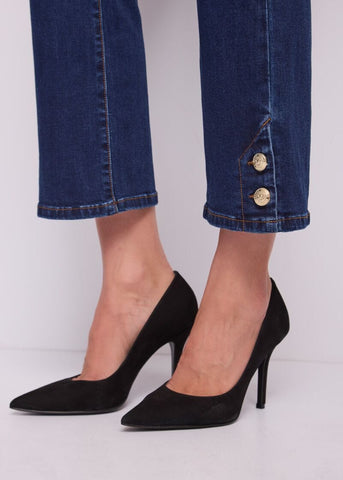 Jeans flare cropped da donna in cotone used - dettaglio 2
