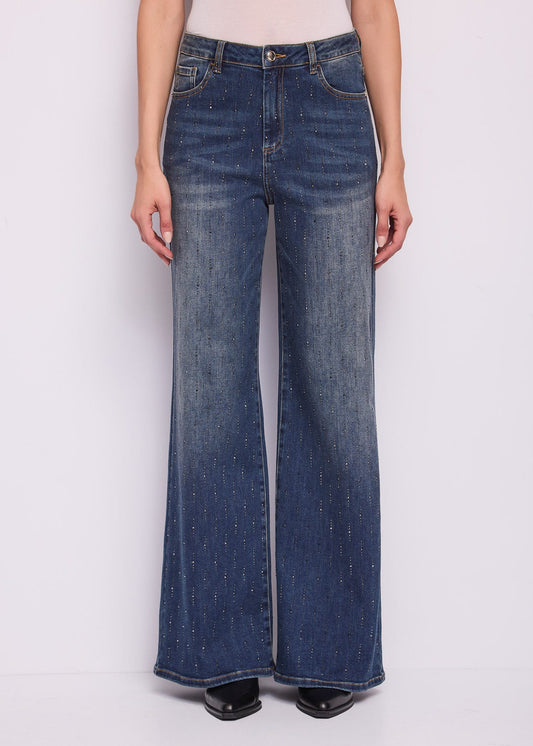 Jeans wide leg da donna in cotone used