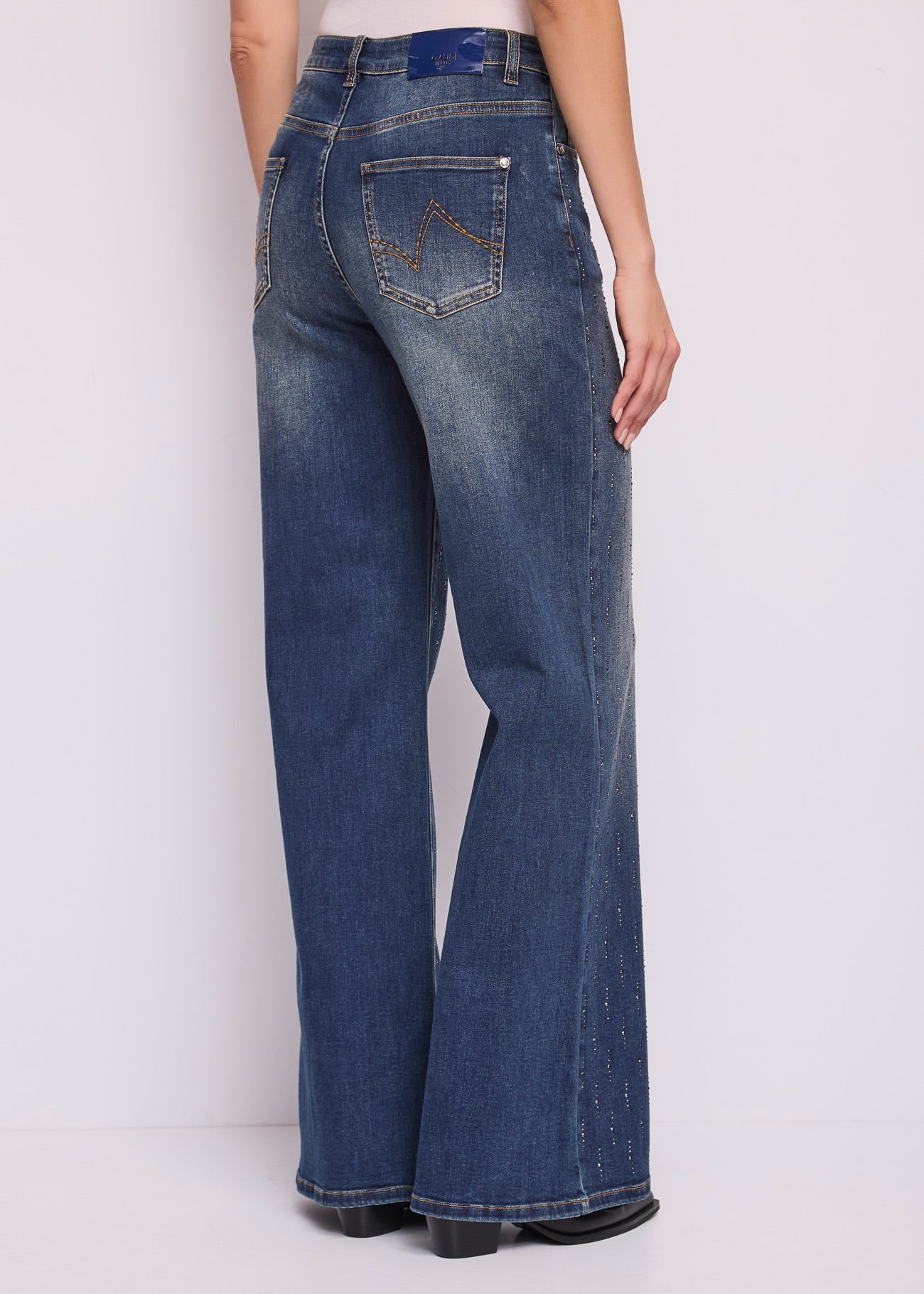 Jeans wide leg da donna in cotone used