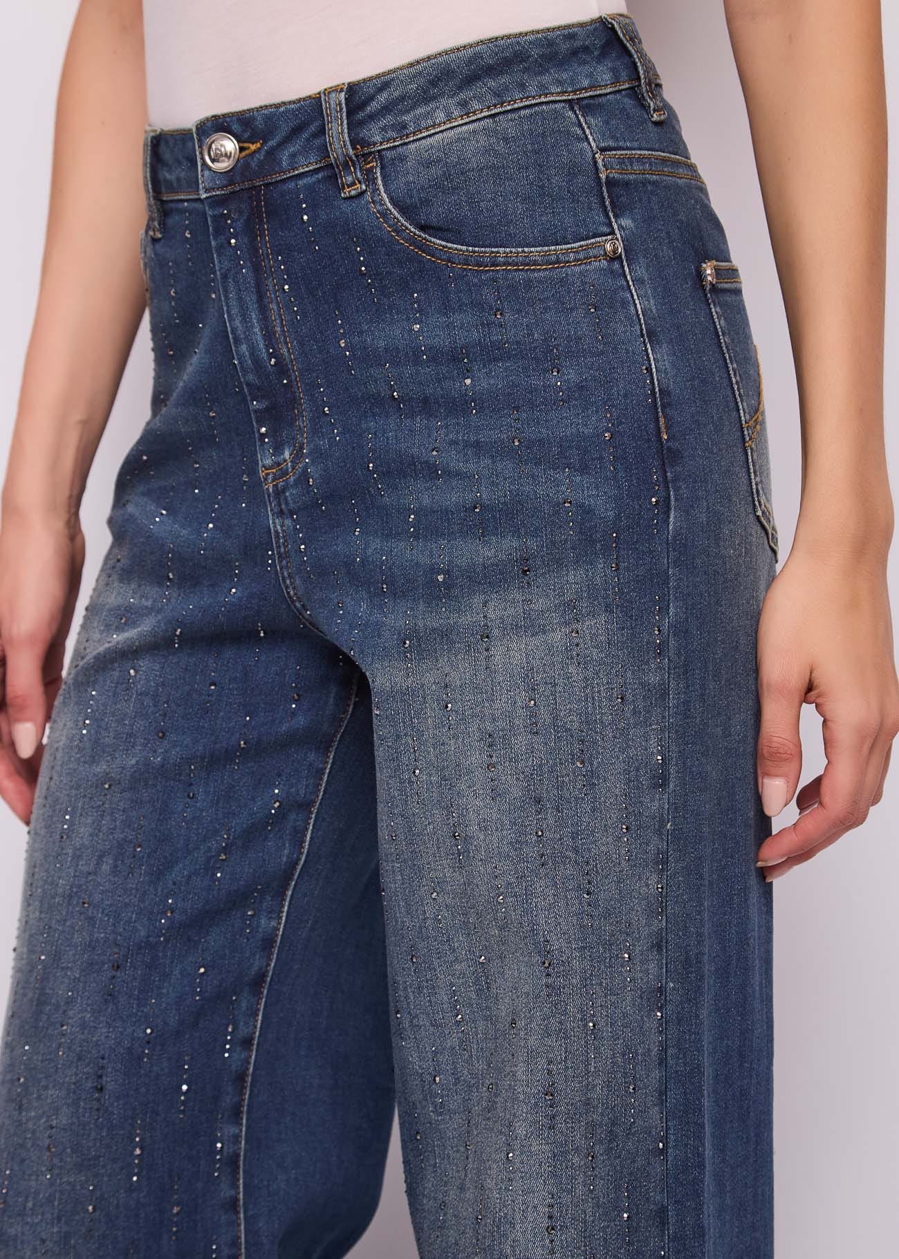 Jeans wide leg da donna in cotone used