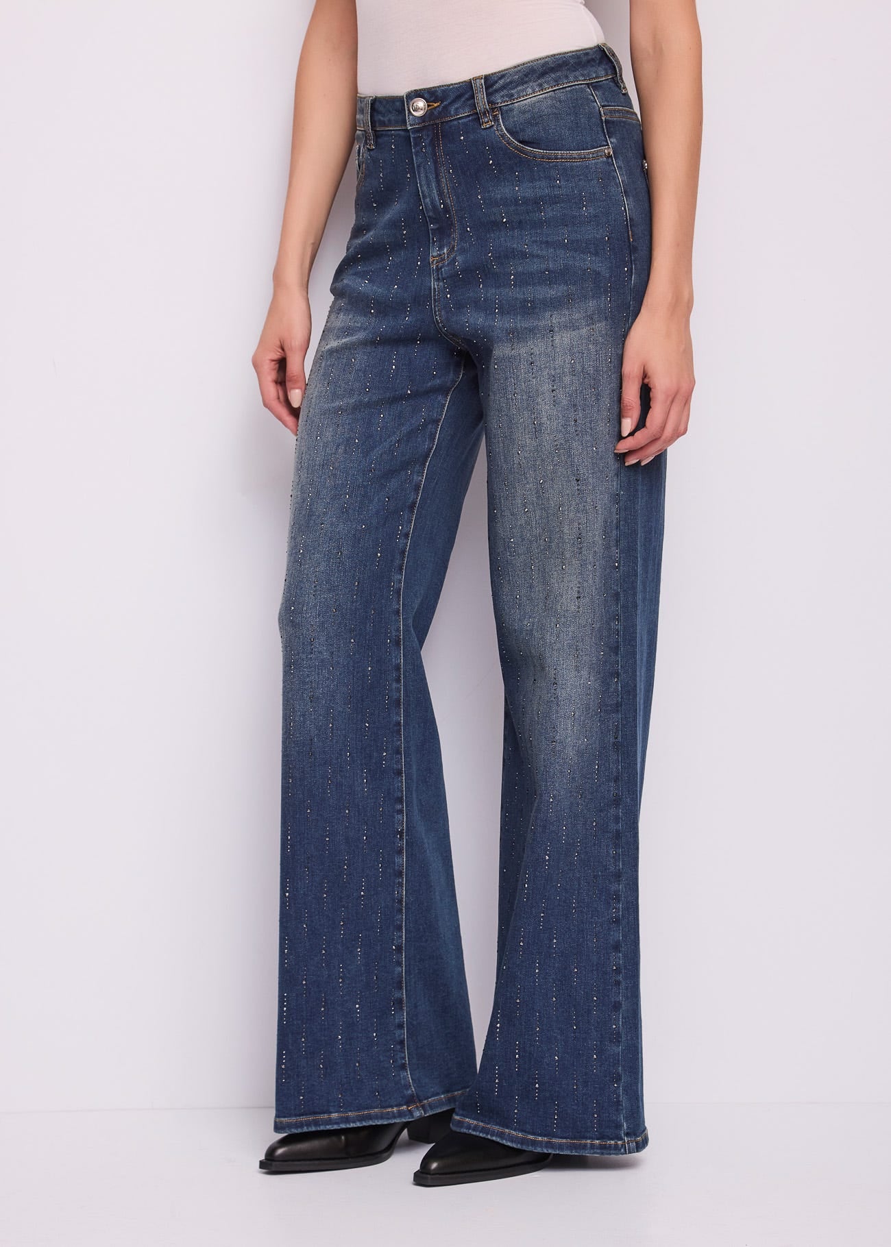 Jeans wide leg da donna in cotone used