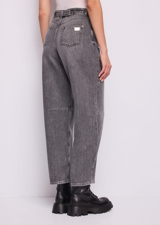Jeans da donna in cotone con cinturino