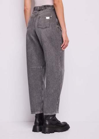 Jeans da donna in cotone con cinturino