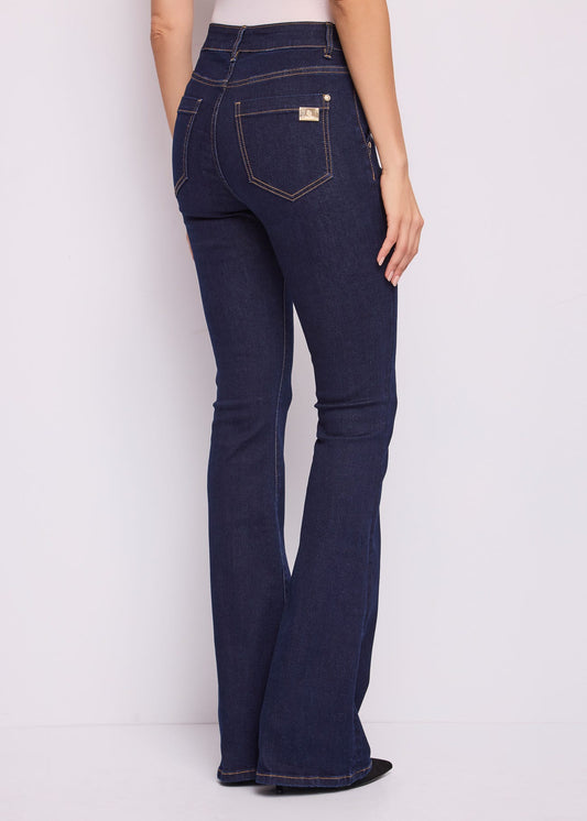 Jeans flare da donna con piega