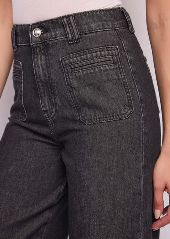 Jeans wide leg a vita alta da donna - dettaglio 2