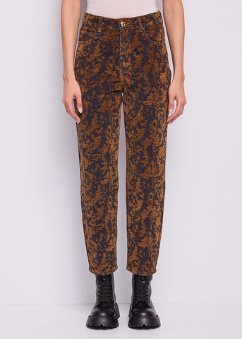 Jeans cinque tasche da donna in cotone jacquard