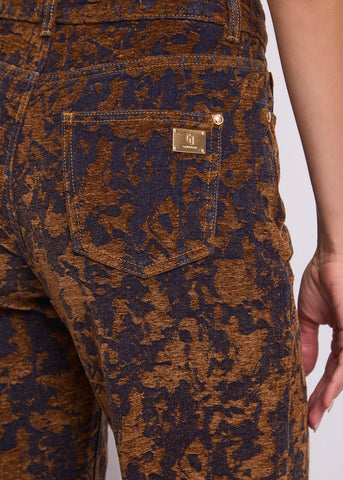 Jeans cinque tasche da donna in cotone jacquard