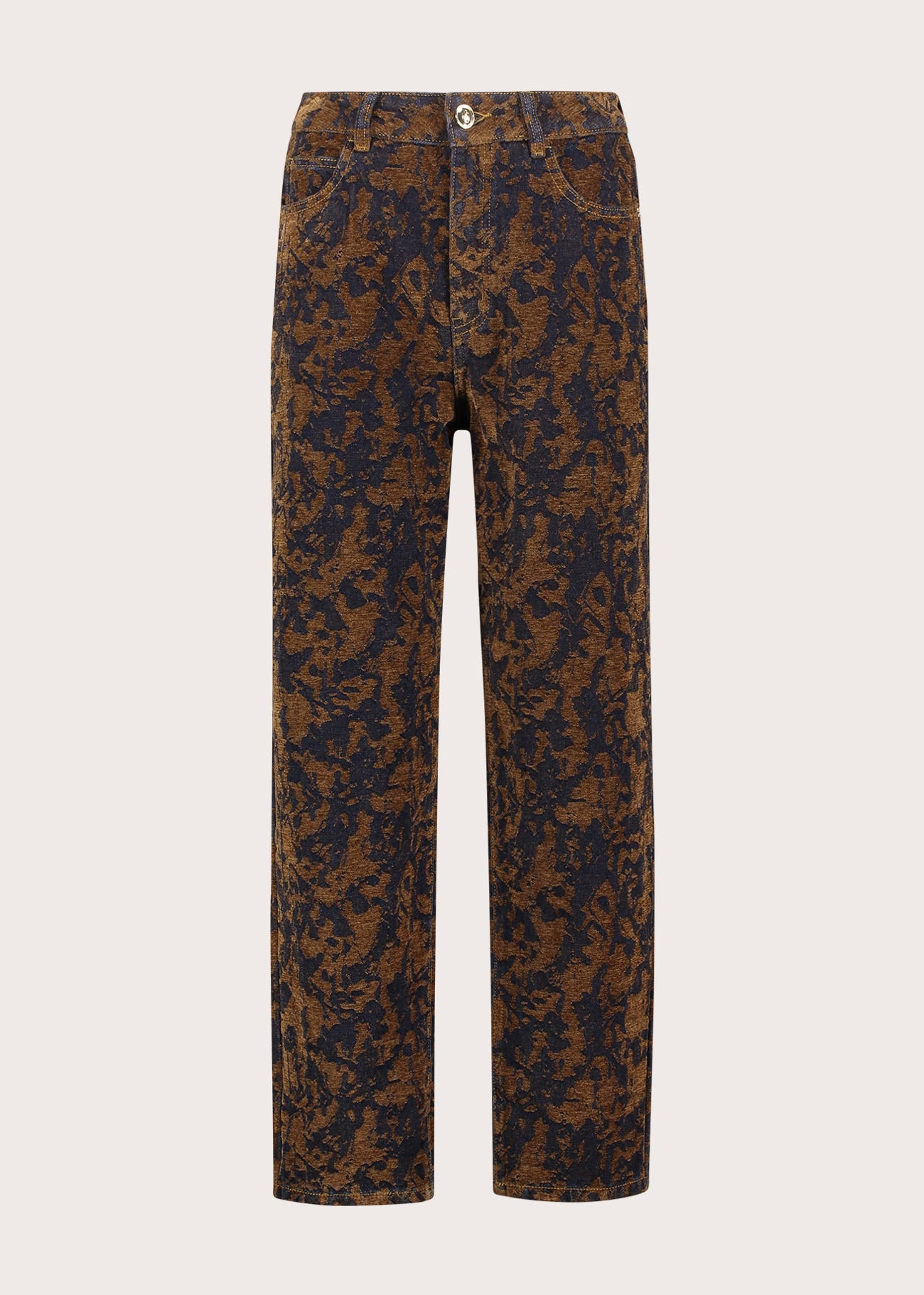 Jeans cinque tasche da donna in cotone jacquard