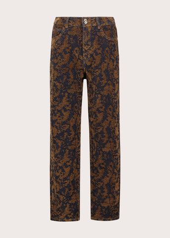 Jeans cinque tasche da donna in cotone jacquard
