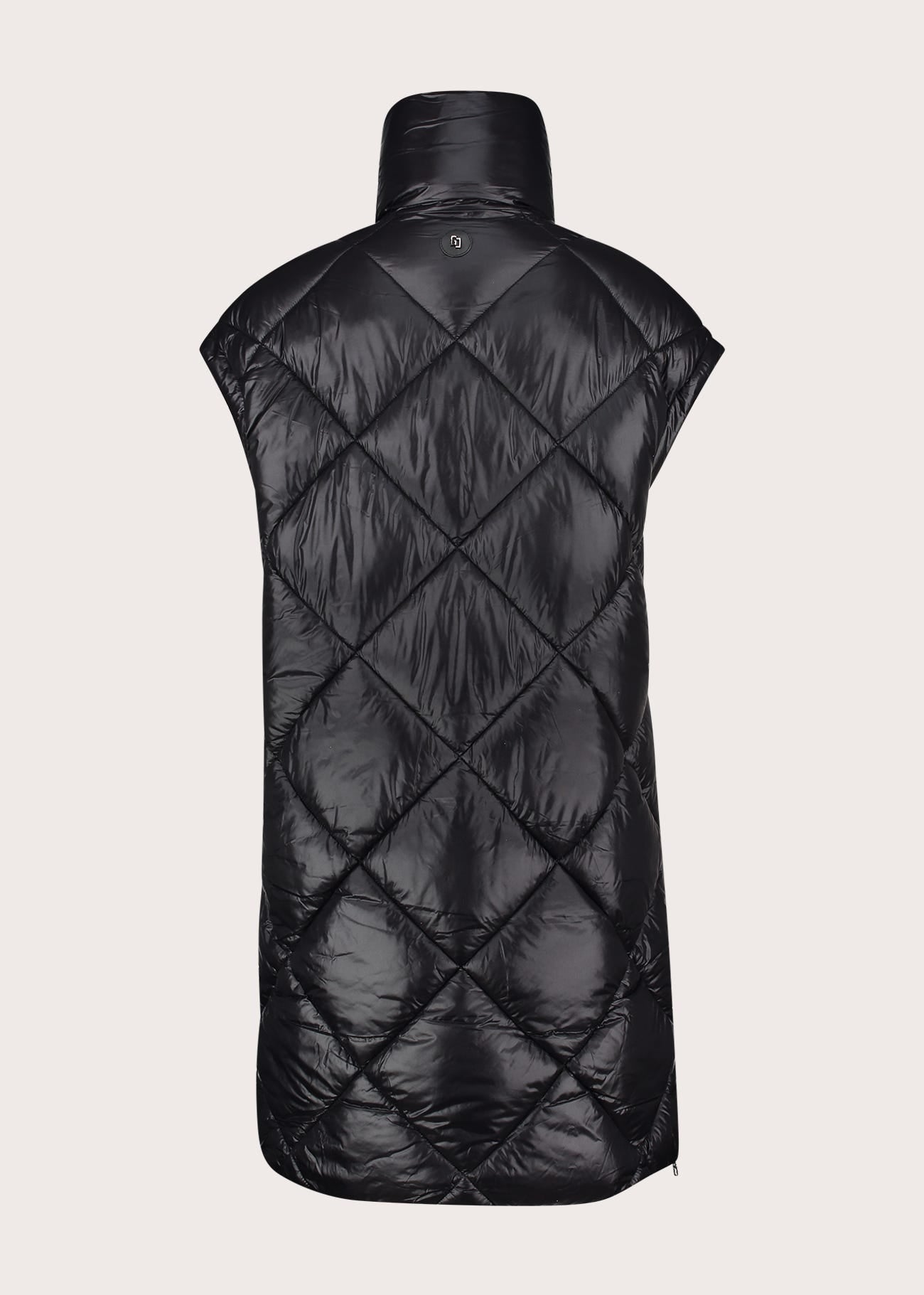 Gilet nero da donna in nylon trapuntato