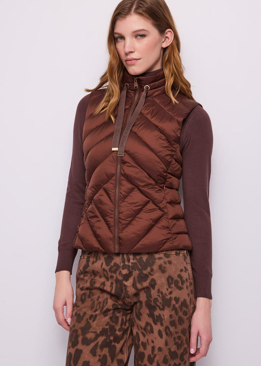 Gilet da donna in nylon con collo alto