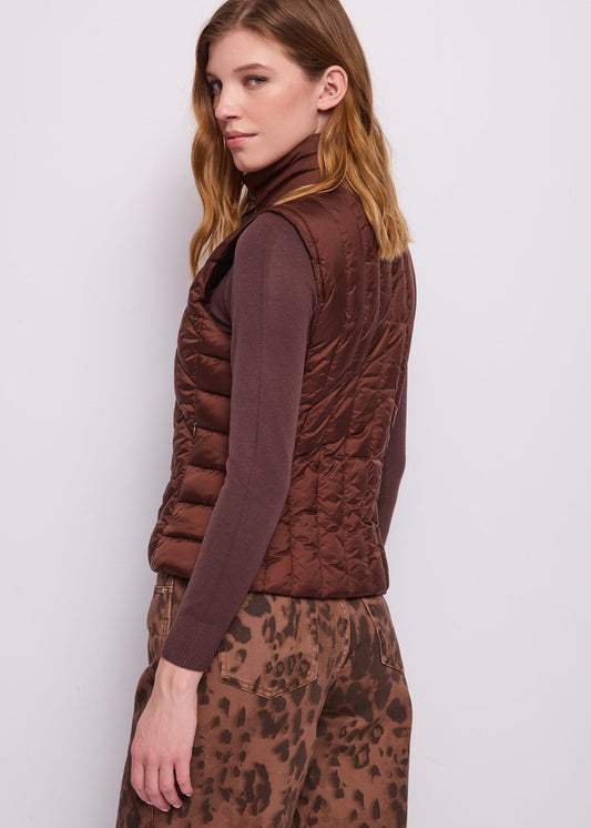 Gilet da donna in nylon con collo alto