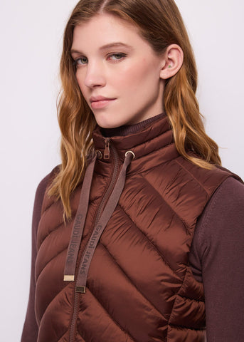 Gilet da donna in nylon con collo alto