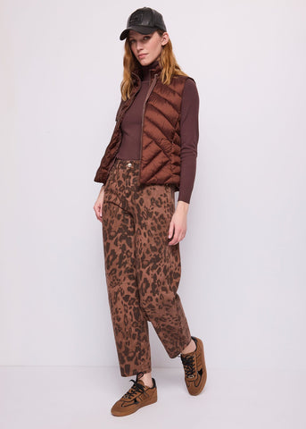 Gilet da donna in nylon con collo alto