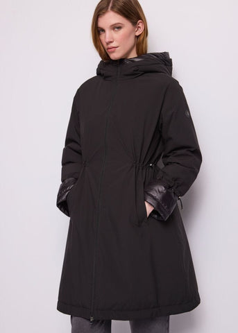 Parka da donna in nylon con zip - fronte