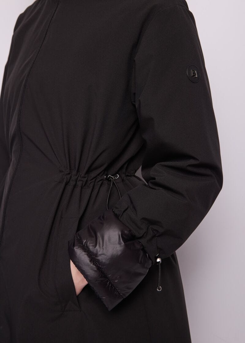 Parka da donna in nylon con zip - dettaglio 2