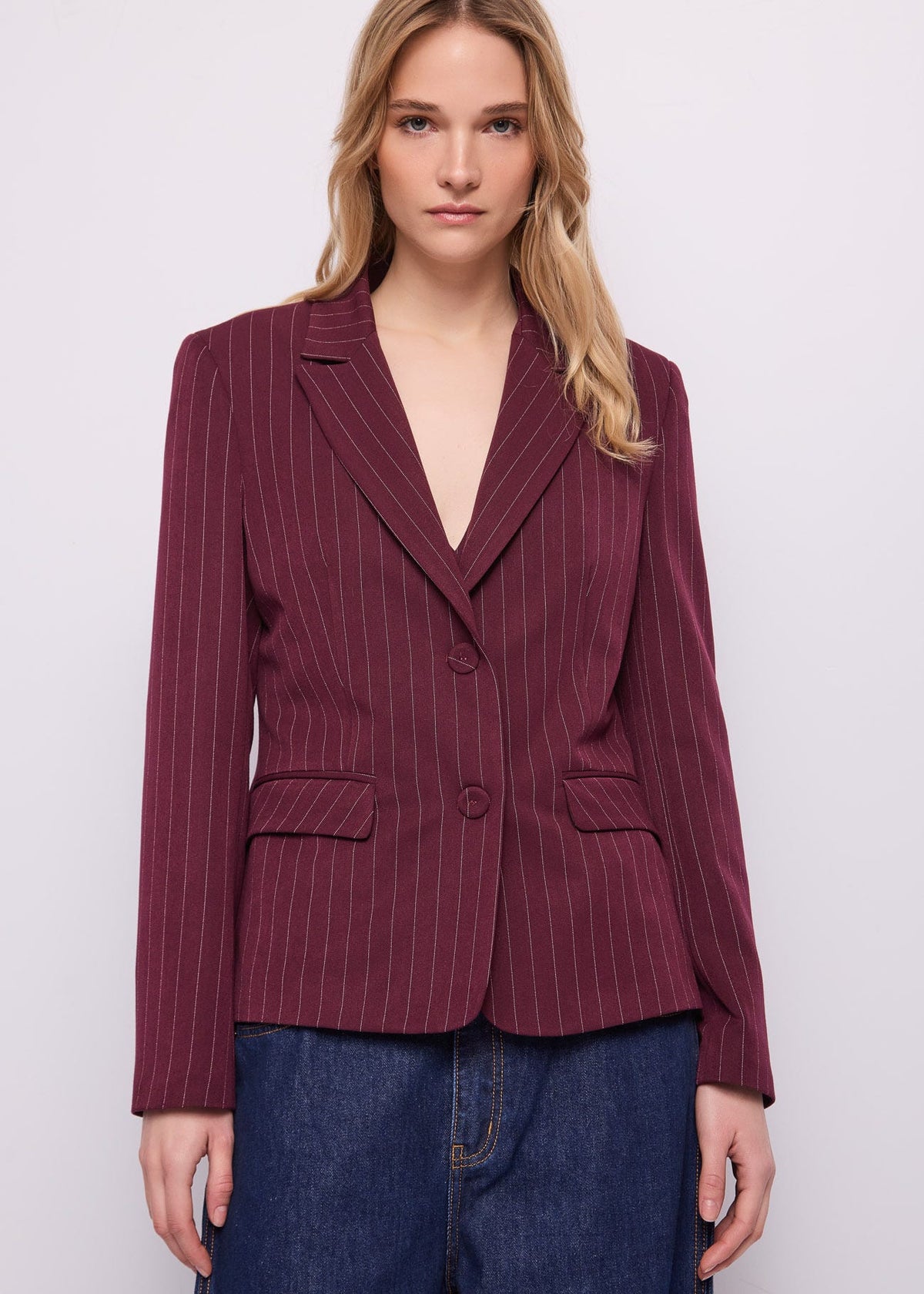 Blazer da donna in viscosa a righe