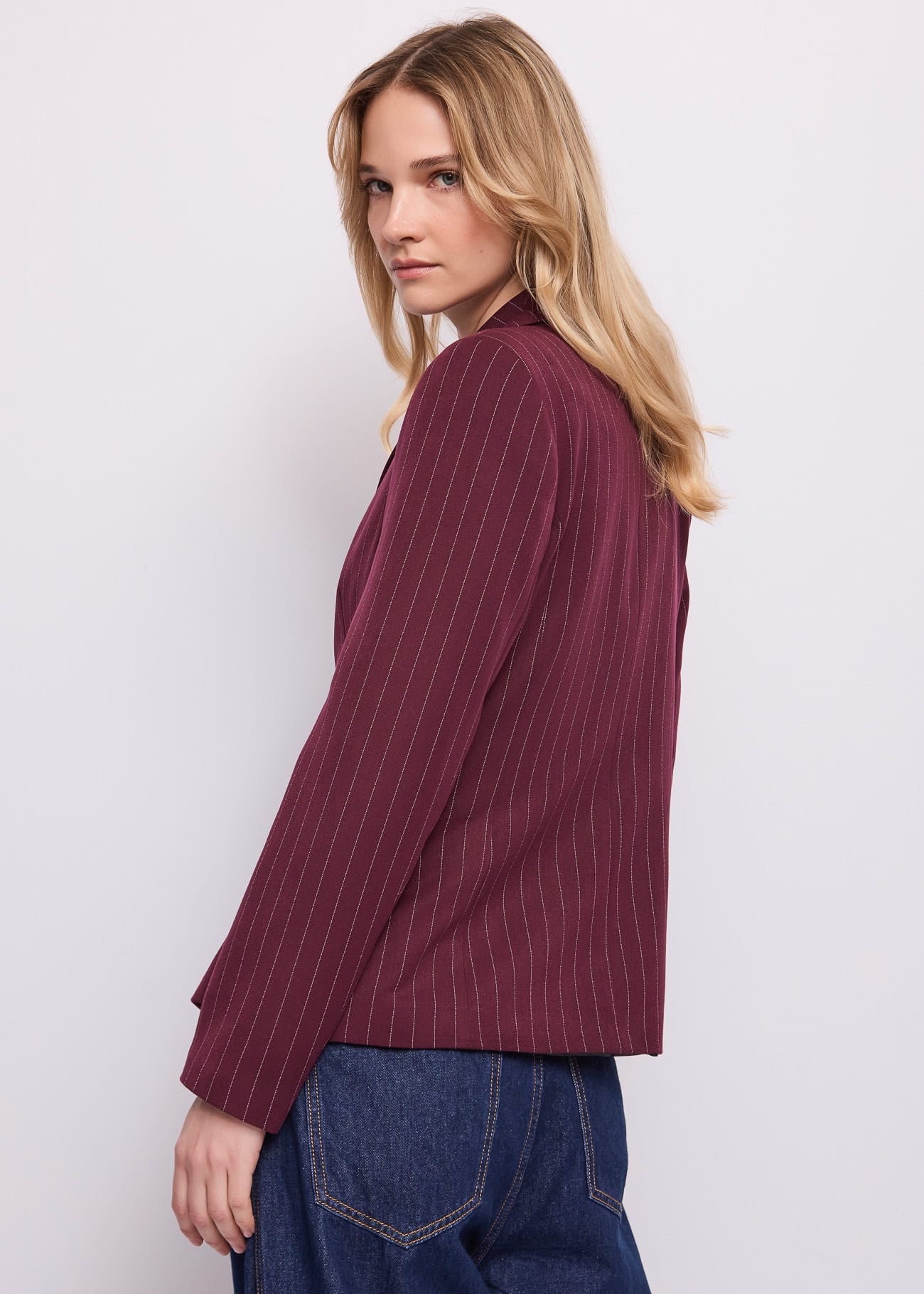 Blazer da donna in viscosa a righe