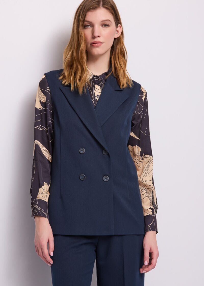 Gilet da donna in viscosa con bottoni - fronte