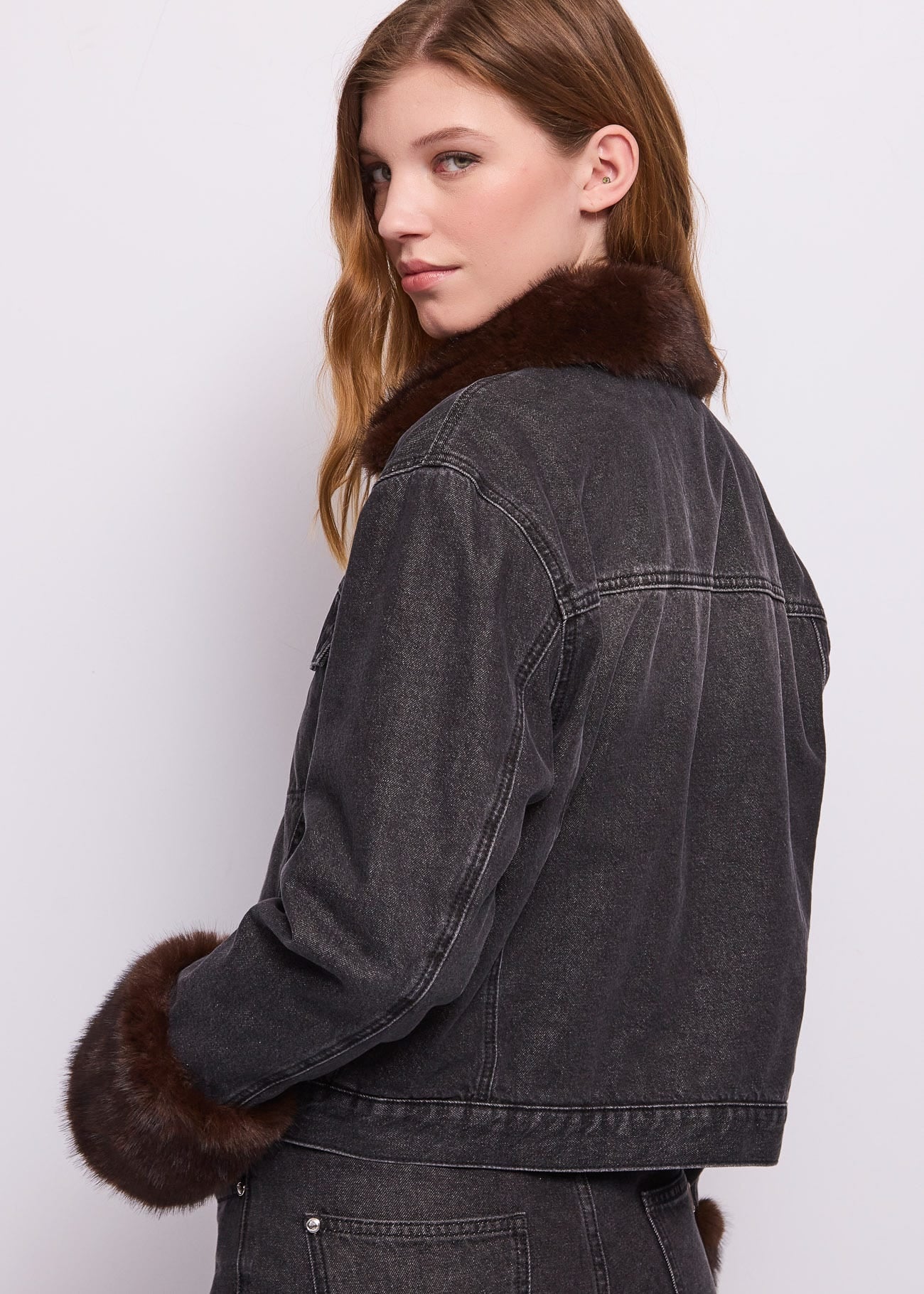 Giacca da donna in denim di cotone