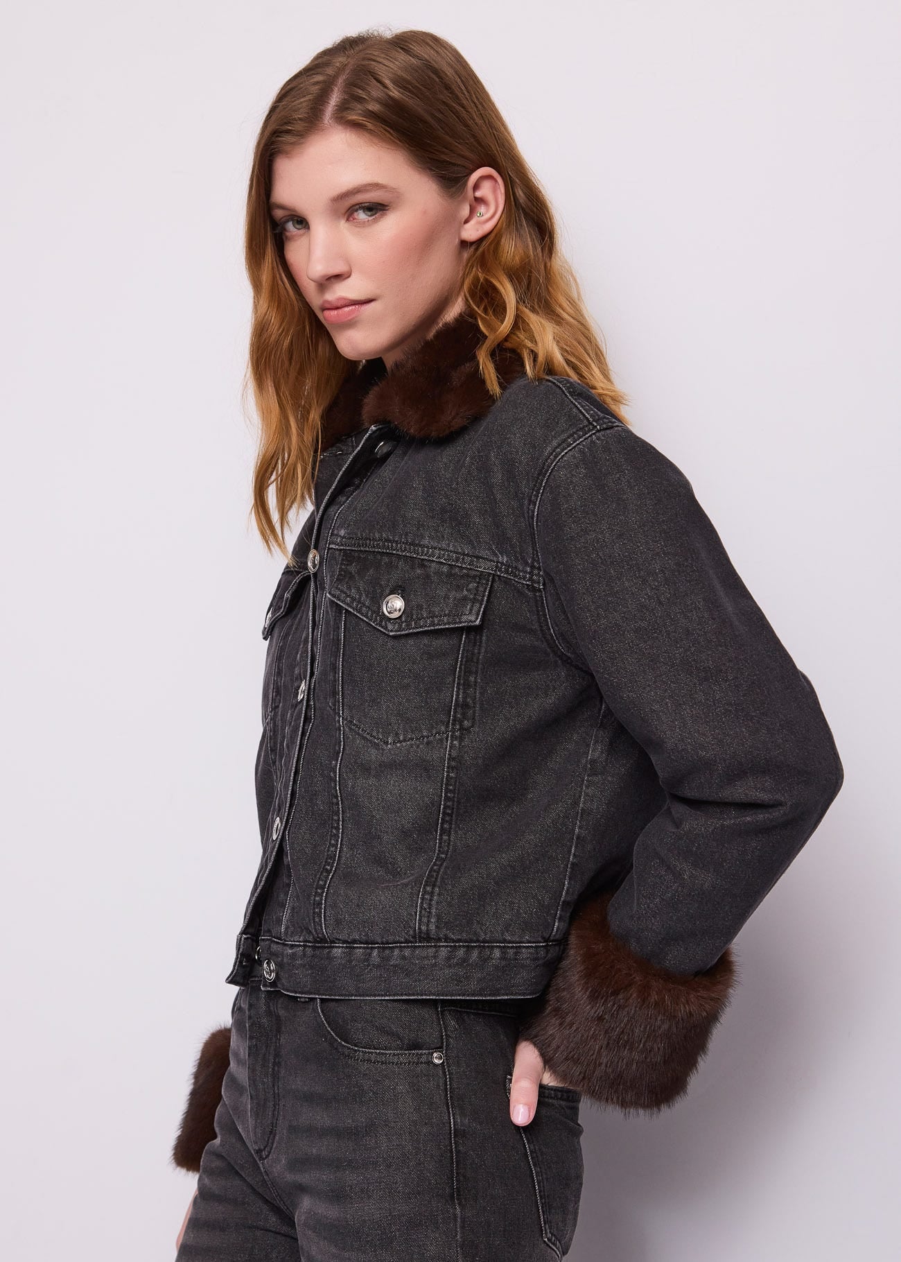 Giacca da donna in denim di cotone