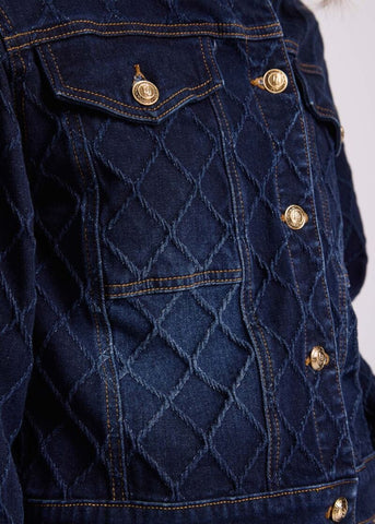 Giacca da donna in denim di cotone jacquard - dettaglio 2